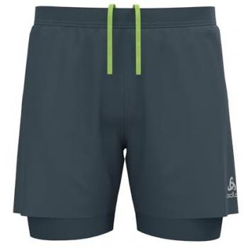Odlo Zeroweight 5-Inch Men's 2-in-1 Running Shorts - Dark Gray, XXL