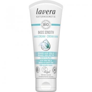 Lavera Basis Sensitiv Hand Cream with Organic Aloe Vera & Organic Shea Butter - For Normal To Dry Skin 75ml/2.6oz