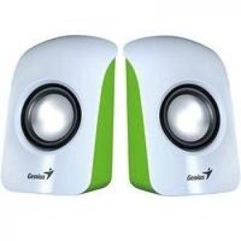 Genius SP-U115- Altavoces estéreo USB, 1.5 W RMS, Color Blanco y Verde