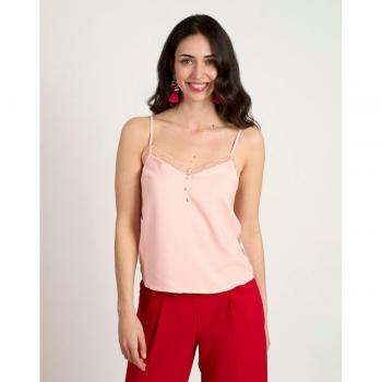Top de mujer con puntillas y botones