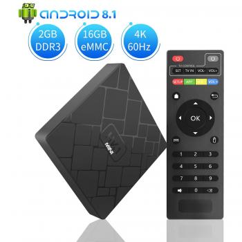 TV Box Android 8.1 - YANCHI HK1mini Smart TV Box Quad Core, 2GB RAM & 16GB ROM, 4K*2K UHD H.265, HDMI, USB*2, WiFi Media Player, Android Set-Top Box [Versión Mejorada]