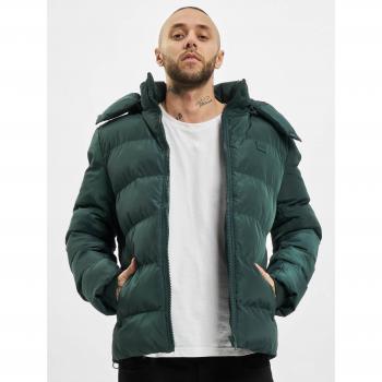 Urban Classics Bottlegreen Hooded Puffer Jacket for Men - Size S
