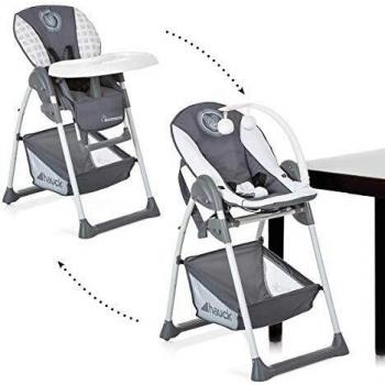 Hauck Disney Trona Evolutiva Sit N Relax, Hamaquita para Bebes de Nacimiento hasta 9 kg, Silla Reclinable para Niños hasta 15 kg, Regulable en Altura, Plegable, Ruedas, Arco Móvile, Mesa, Gris