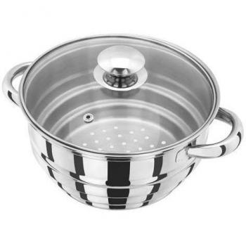 Judge Steamer Insert HX12 - Vaporera de acero inoxidable con dos asas - También útil como colador - Con escalones para usarla con ollas de 16 cm, 18 cm y 20 cm - Garantía de 25 años