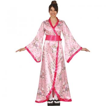 Kimono Japonés para Mujer con Estampado de Flores y Detalle de Lazo