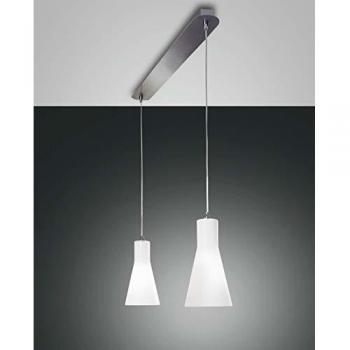 Lámpara de Techo Suspendida Diana 2 Focos Cristal Cromado E27