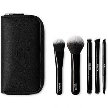 KIKO Milano Travel Brush Set | Estuche de viaje con cinco brochas/pinceles profesionales