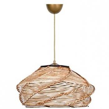Lámpara de techo WELLHOME de madera beige, colección Ness, 36x36x65 cm, casquillo E27 Max 45-60
