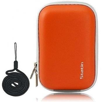 First2savvv BDX1007ODH02-6505 naranja Funda rígida para cámaras compactas para Canon PowerShot G9X .SX610 .IXUS 285 .IXUS 275. SONY DSC-HX90V.HX80.HX60V. FUJIFILM FinePix XP80 .XQ2 + cuerda negro