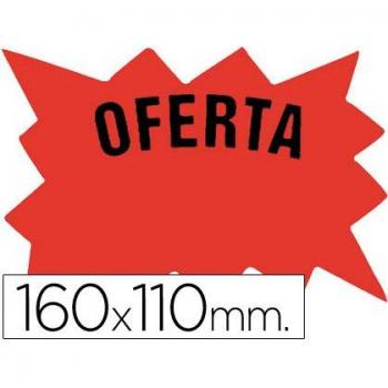 CARTEL CARTULINA ETIQUETAS MARCAPRECIOS ROJO FLUORESCENTE160X110 MM -BOLSA DE 50 ETIQUETAS