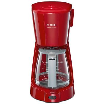 Bosch Hogar TKA3A034 Cafetera de Goteo, Capacidad para 10 Tazas, 1,25 litros, Color Rojo, 1100 W, Cups, plástico