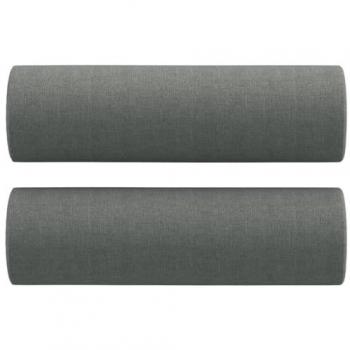 Cojines decorativos 2 piezas Gris oscuro Ø 15x50 cm Tela