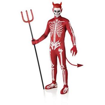 Disfraz de Demonio Esqueleto Rojo para Hombre Talla M-L