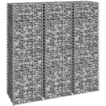 Gabion Raised Garden Beds Set of 3, 30x30x100 cm (11.8x11.8x39.4) Iron