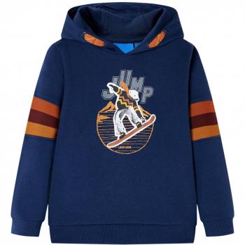 Sudadera Infantil con Capucha Estampado Oso Snowboard Azul Marino Talla 140