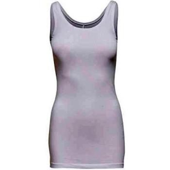 Only Onllive Love Long Tank Top Noos Camiseta de Tirantes, Blanco