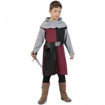 Disfraz de Caballero Medieval para Niño, Color Rojo y Negro, Talla 3-5 Años - Limit Sport MI850