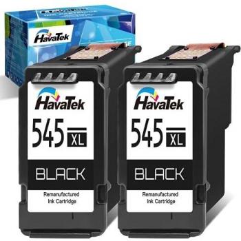 HavaTek Remanufacturado Cartucho de Tinta para Canon 545 XL PG-545XL Negro con Pixma MG2450 MG2550S TS3151 TS3150 TS3350 TR4550 TS205 MX495 MG2950 TS3450 MG2550 TS305 MG2500 IP2850 Impresoras 2-Packs