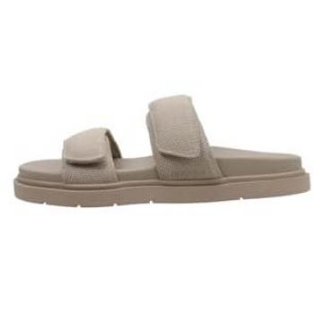 Sandalias Planas Ecoalf Frida para Mujer con Tira Autoadhesiva Regulable en Color Taupe y Sostenibles de Poliéster Reciclado