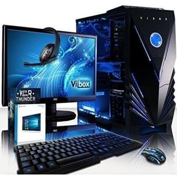 VIBOX Sniper 10XW Gaming PC Ordenador de sobremesa con Cupón de juego, Win 10, 22 HD Monitor