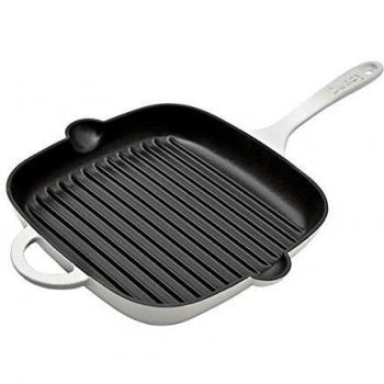 Denby - Cacerola (hierro fundido, 3,8 L) Denby - Lienzo (hierro fundido) Medium Sartén parrilla de 25,4 cm.