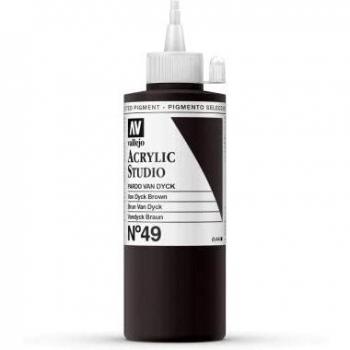 VALLEJO ACRYLIC STUDIO, PINTURA ACRÍLICA, 200ML, PARDO VAN DICK, Nº 49