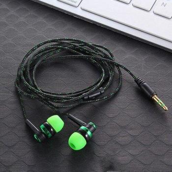 Auriculares Intrauditivos Estéreo con Cable de Nailon y Micrófono para Ordenador Portátil y Smartphone, 3.5mm, 1 Uds