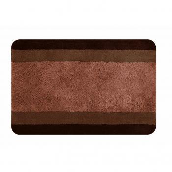 Alfombra de baño Spirella Balance 55x65cm Marrón - Poliester, Antideslizante, Lavable a 40°, Secado Rápido