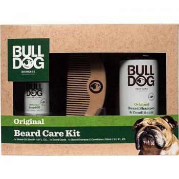 Bulldog Skincare - Pack Barba con Champú y Acondicionador 2 en 1 + Aceite hidratante + Peine de Madera para Barba