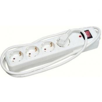 BASE MULTIPLE 4 TOMAS SCHUKO CON INTERRUPTOR 1,5M 3x1,5MM