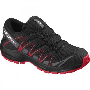 Salomon XA Pro 3D CSWP J, Calzado de Trail Running Impermeable para Niños, Negro Black/High Risk Red, 37 EU
