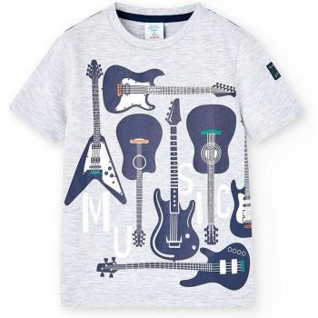 Camiseta de niño Boboli 598002 GRIS con diseño de cordonets y manga corta