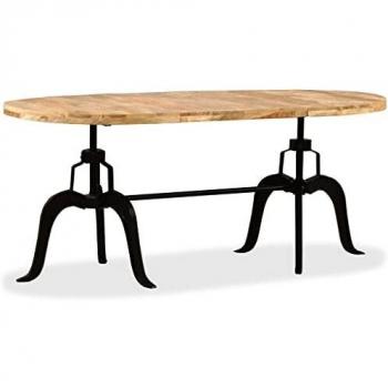 Solid Mango Wood and Steel Dining Table 180 cm