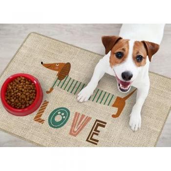 Alfombra de Vinilo Impermeable para Mascotas Love 48x75 cm