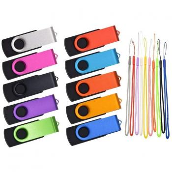 Memoria USB 32GB Pendrives 10 Piezas, Práctica y Funcional Pen Drive 32 Giga Memorias Stick 2.0, Kepmem Multicolores Portátil Flash Drives Llavero Almacenamiento de Datos Regalo para Guardar Videos