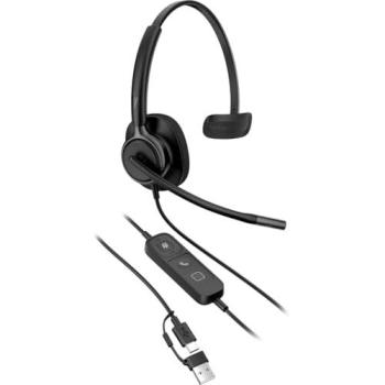 Auriculares HP Poly Mission 415 Classic con cable USB-C, monoaurales y cancelación de ruido activa