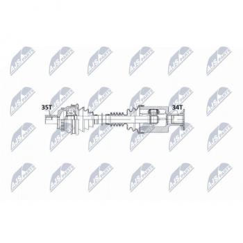 Árbol de transmisión NTY NPW-ME-022 Antriebswelle con alta resistencia y durabilidad