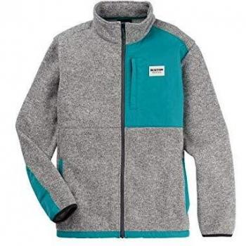 Burton Hayrider Sudadera, Hombre, Gray Heather/Green-Blue Slate, M