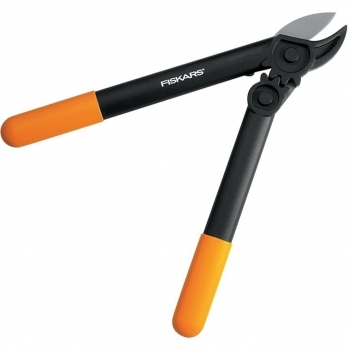Fiskars L31 Podadera de Yunque para Madera Seca, Diámetro de Corte 3.5 cm, Longitud 39 cm, Color Negro/Naranja