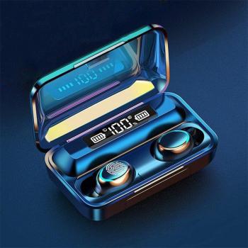 Auriculares Inalámbricos Bluetooth HD con Caja de Carga 3500mAh, Linterna, Cancelación de Ruido y Estéreo de Graves Profundos