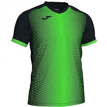Joma Supernova m/c, Camiseta, Negro-Verde flúor, Talla S