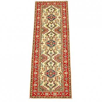 Alfombra Corredor Anudada a Mano Ghazni Chubi Beige/Rojo 280x80 CM