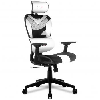 Silla Gamer Ergonómica Huzaro Combat 8.0 Blanca con Soporte Lumbar y Reposacabezas Ajustable