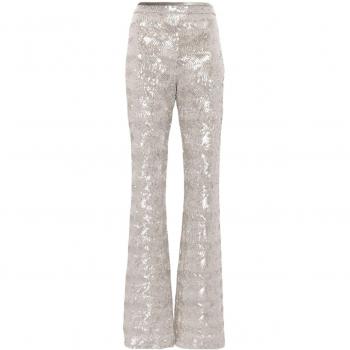Forte Forte Women's Beige Sequin Embroidered Flared Trousers