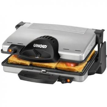 Unold Contact Grill, Negro, Plata, AC 230 V, 50 Hz, 323 x 140 x 385 mm - Parrilla
