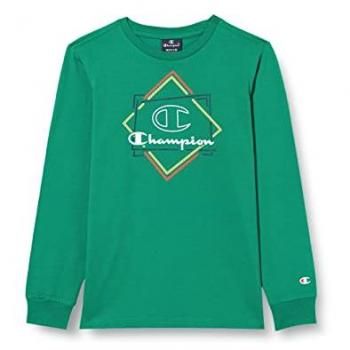 Camiseta de Manga Larga Champion Athletic Crewneck para Niños en color Verde, Talla 5-6 Años
