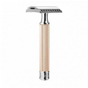 Maquinilla de Afeitar Clásica Mühle R41 Oro Rosa Peine Abierto - Maquinilla de afeitar tradicional de peine abierto, acabado en oro rosa, diseñada para un afeitado apurado y cómodo, fabricada