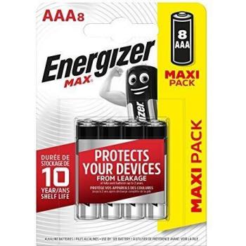Blister de 8 pilas alcalinas AAA Energizer Max 1.5V