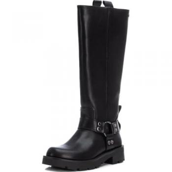 Bota de Mujer XTI 143442 Plana Estilo Motero con Cierre de Cremallera Color Negro Talla 36
