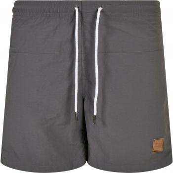 Urban Classics Block Swim Shorts - Men's Colorblock Trunks in Dark Grey